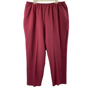 Blair Pants Womens Size 24W Cranberry Red‎ Slacks Polyester Blend Pockets